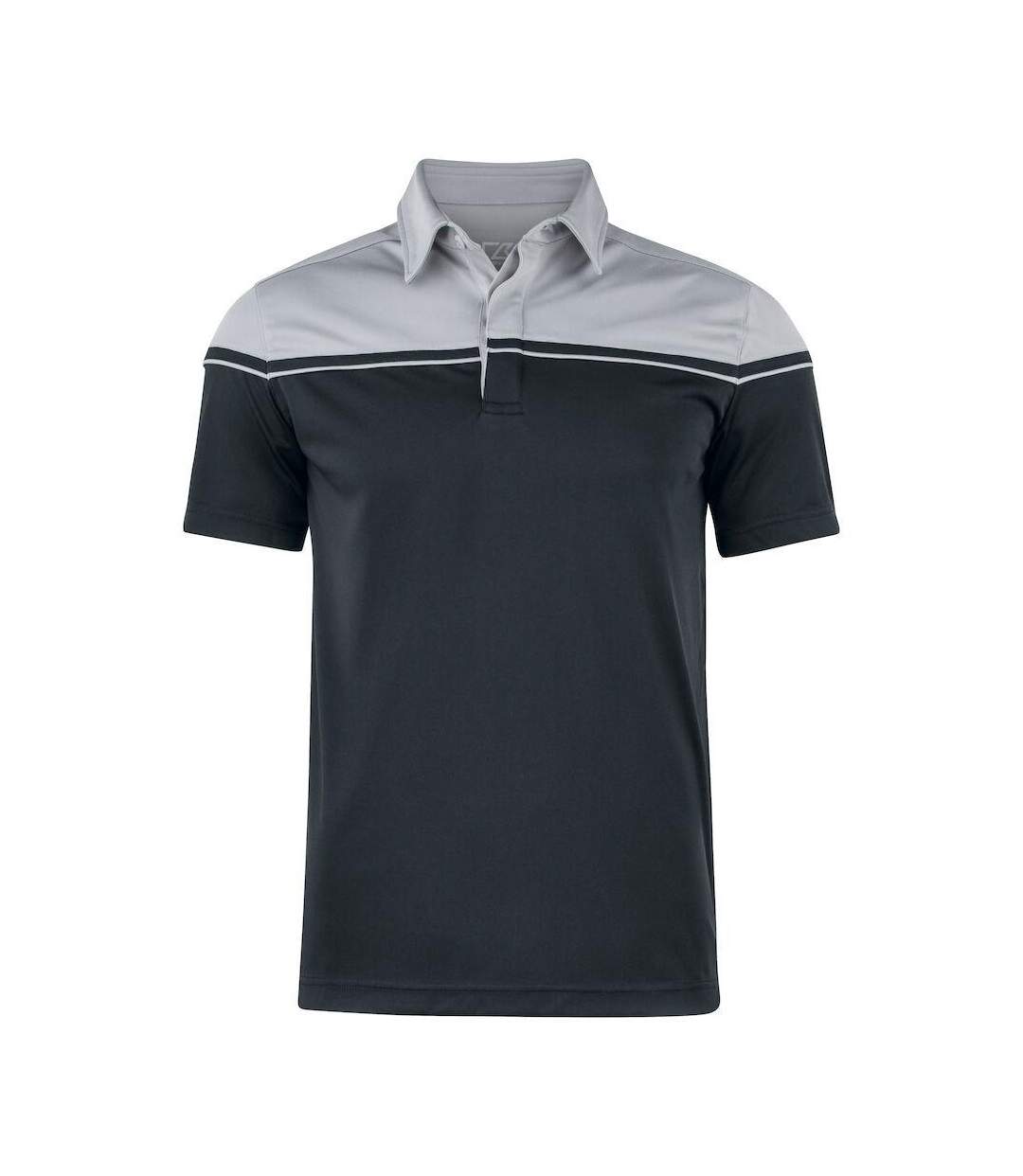 Mens Seaback Polo Shirt Black Light Grey Cutter & Buck-1