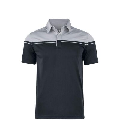 Mens Seaback Polo Shirt Black Light Grey Cutter & Buck