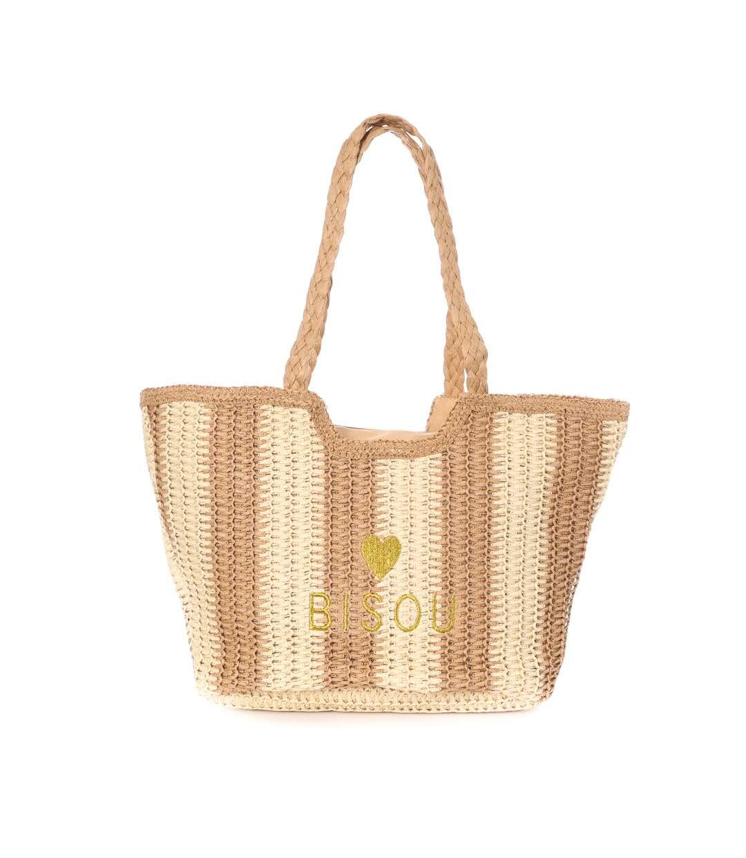 Sac de plage naturel/taupe femme gérard pasquier-1