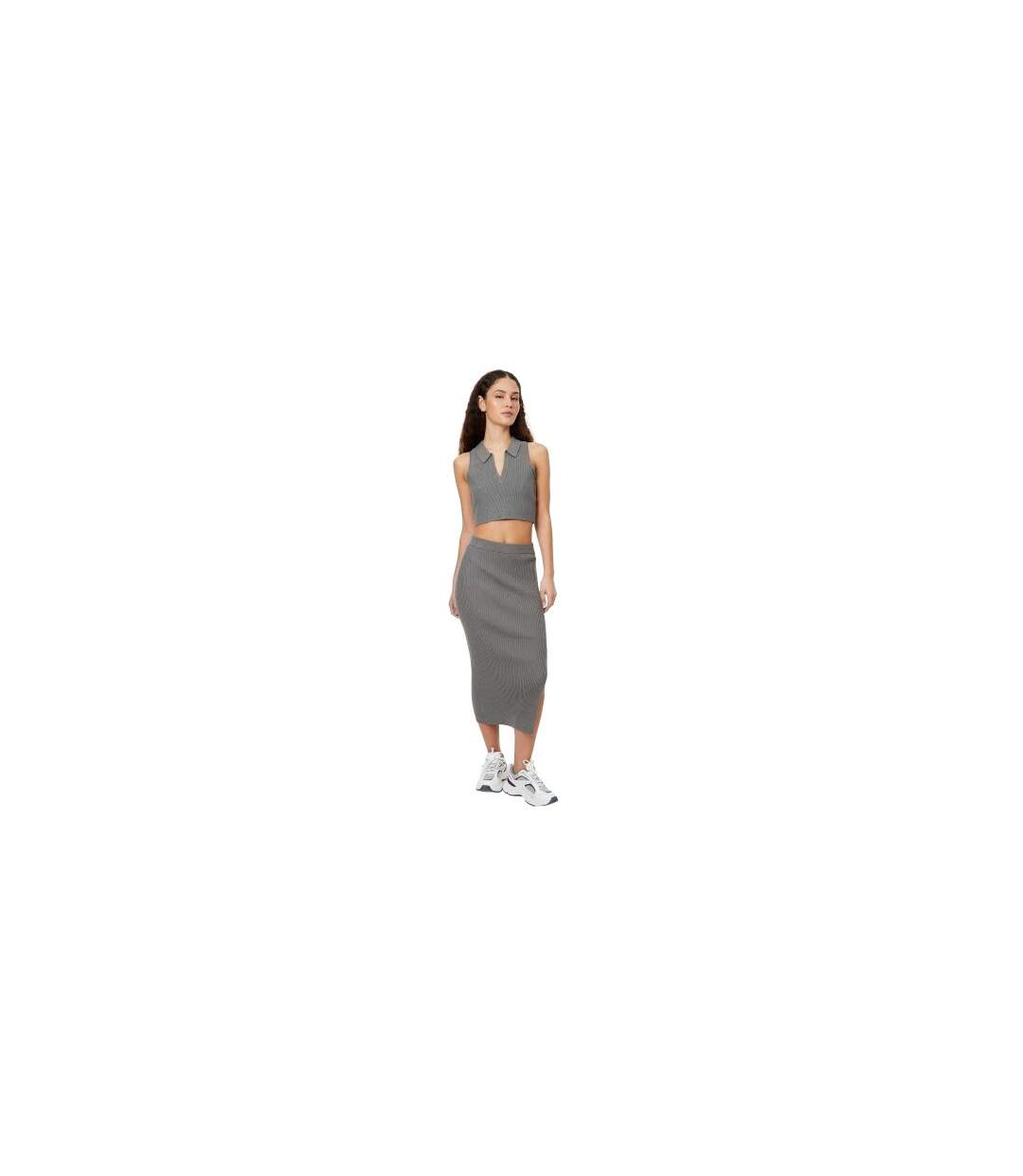 Jupe Mi-longue Motif/style Côtelé Femme Gris De Vert Pâle Jack Wills-1