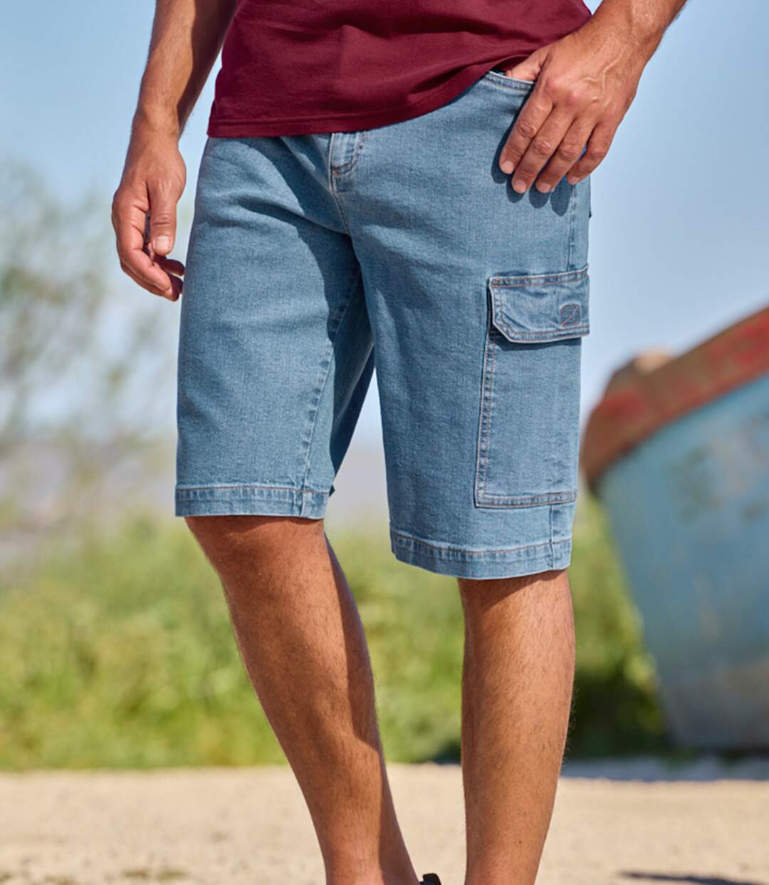 2 darabos, sztreccsfarmer cargo bermuda szett-4