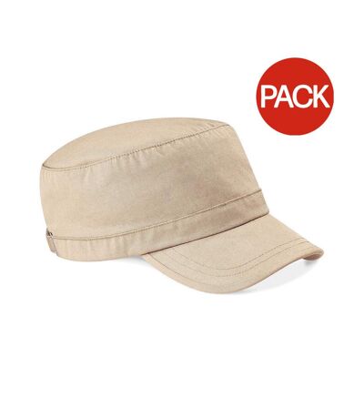 Beechfield Army Cap / Headwear (Pack of 2) (Pebble) - UTRW6708