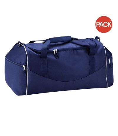 Quadra Teamwear Holdall Duffel Bag (55 liters) (Pack of 2) (French Navy/Putty) (One Size)