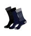 SERGE BLANCO Lot de 3 paires de Chaussettes Homme Coton CHVASS2 15 Bleu Noir