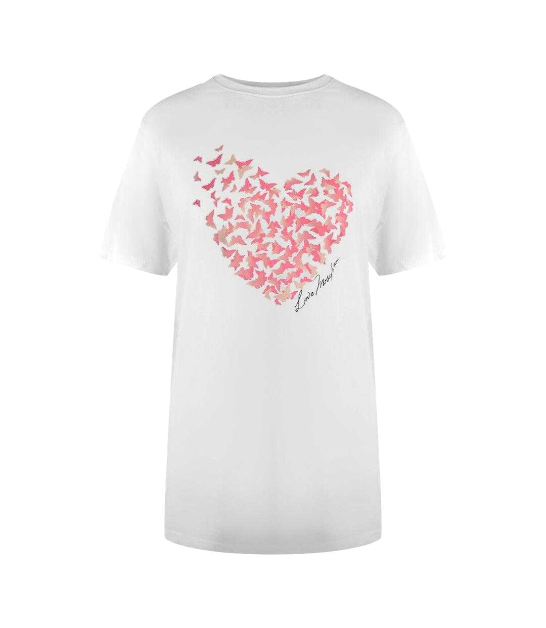 T-shirt Motif/style Papillon Et Cœur Femme Blanc Love Moschino-1