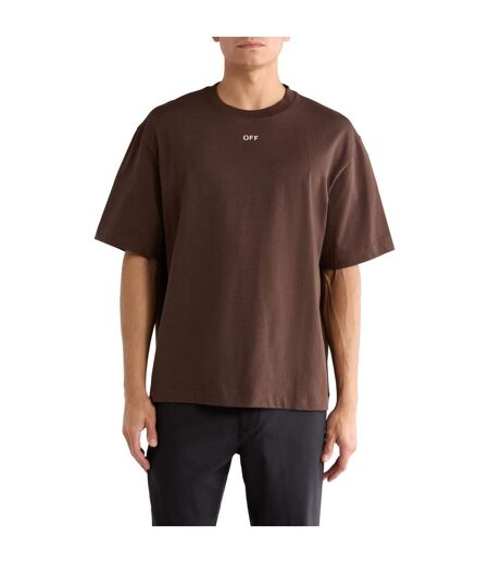 T-shirt Motif/style Imprimé Flèche Homme Marron Crème Off-White