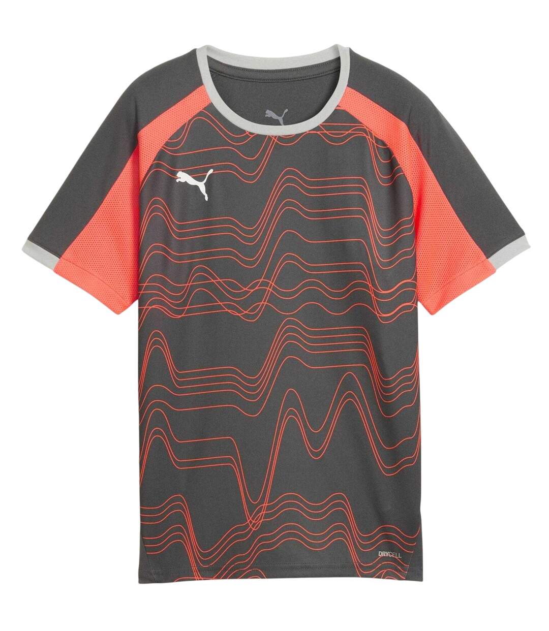 Childrens/kids Individualliga Graphic T-shirt Smoke Grey White Glowing Red Puma-1