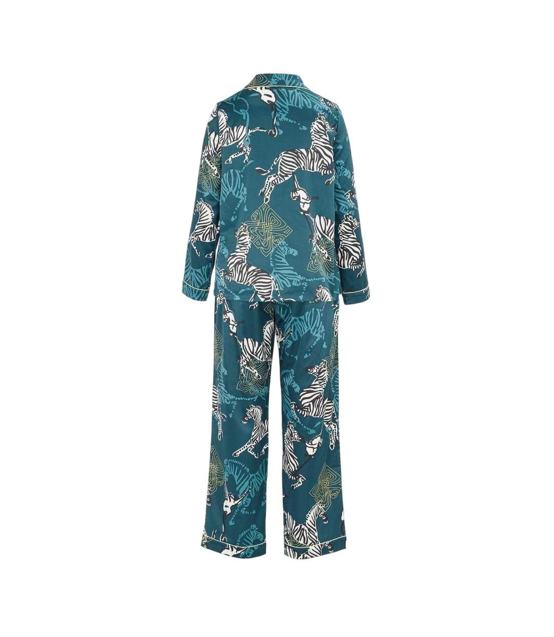 Ensemble De Pyjama Long Motif/style Imprimé Zèbre Femme Bleu Noir Blanc Biba-2