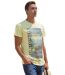 T-shirt homme jaune premium à  col rond en coton imprimé-1
