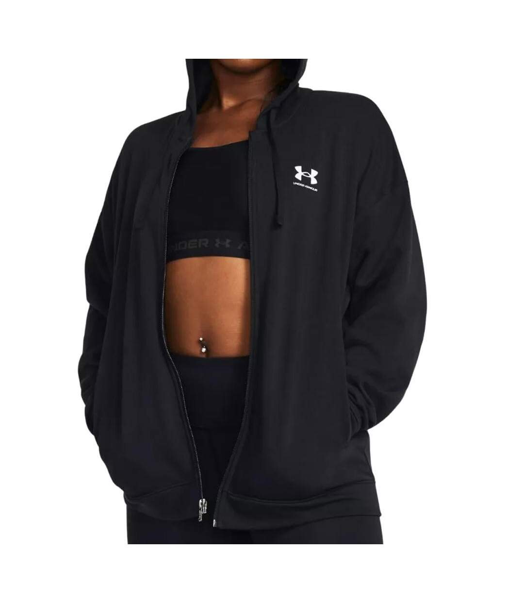 Sweat Zippé Noir Femme Under Armour Rival Terry - S