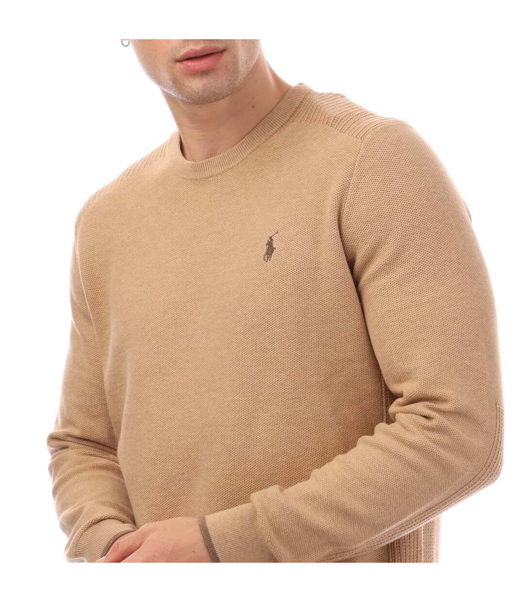 Sweat Style Tricoté Homme Brun-beige Ralph Lauren-4