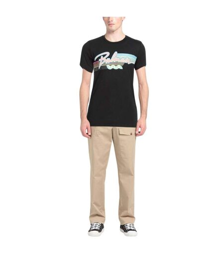 Mens Paris Retro Logo T-shirt Black Balmain
