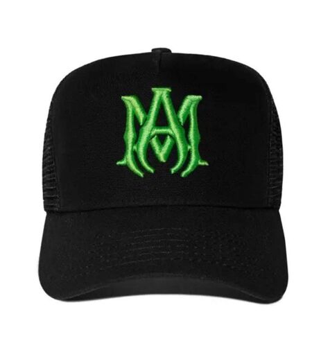 Casquette Trucker Motif/style Logo Brodé Adulte Noir Vert Amiri