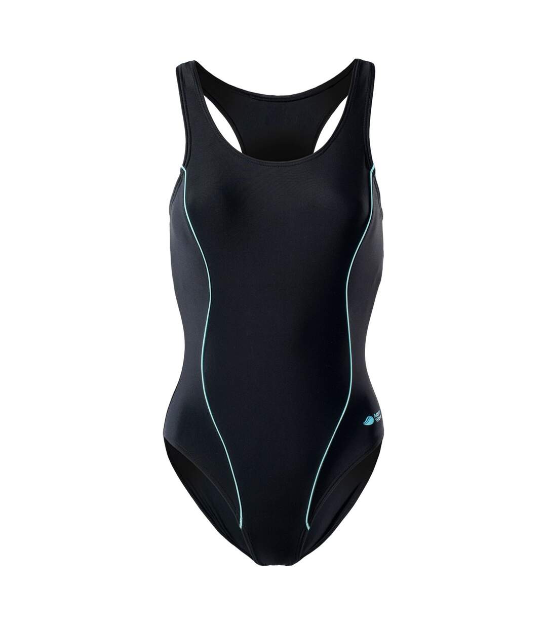 Maillot De Bain 1 Pièce Abra Femme Noir Bleu Ciel Aquawave-1