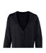 Womens/ladies Cotton Acrylic V Neck Cardigan Black Premier-2