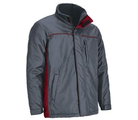 Parka de travail imperméable - Homme - REF THUNDER - gris ciment et rouge