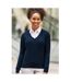Pull Col V Collection Femme Bleu Marine Russell-1
