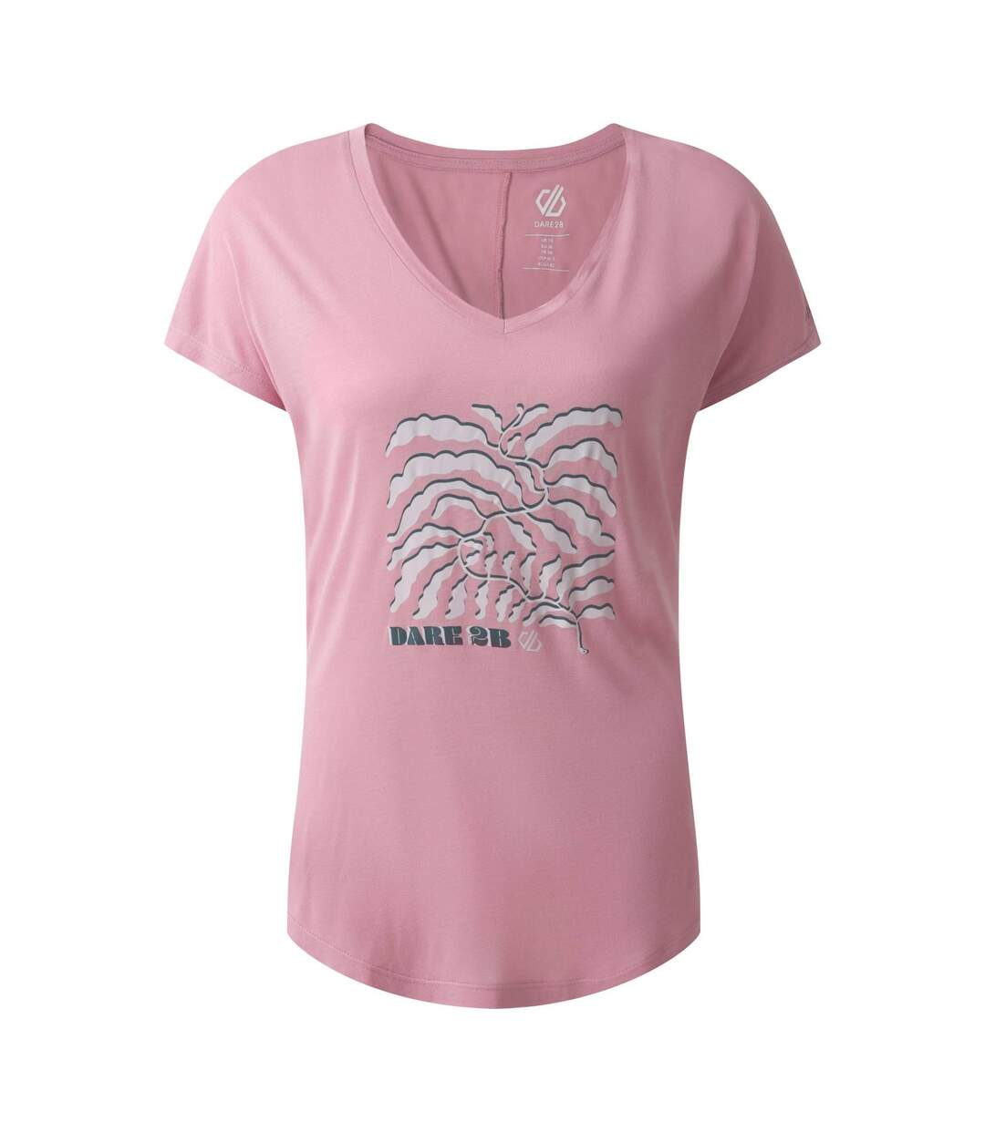 Womens/ladies Serene Leaves T-shirt Lilas Dare 2B-2