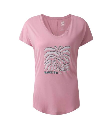Womens/ladies Serene Leaves T-shirt Lilas Dare 2B