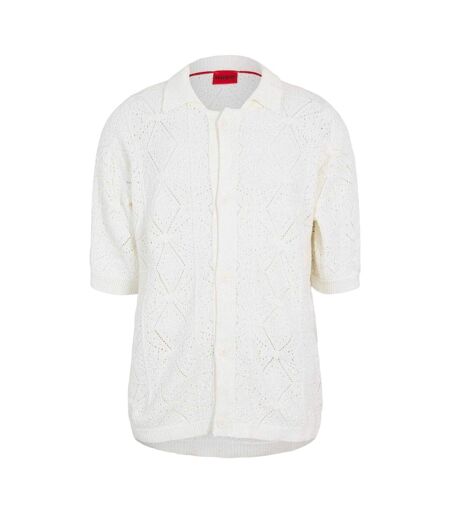 Cardigan Motif/style Tricot En Losanges Homme Blanc Hugo