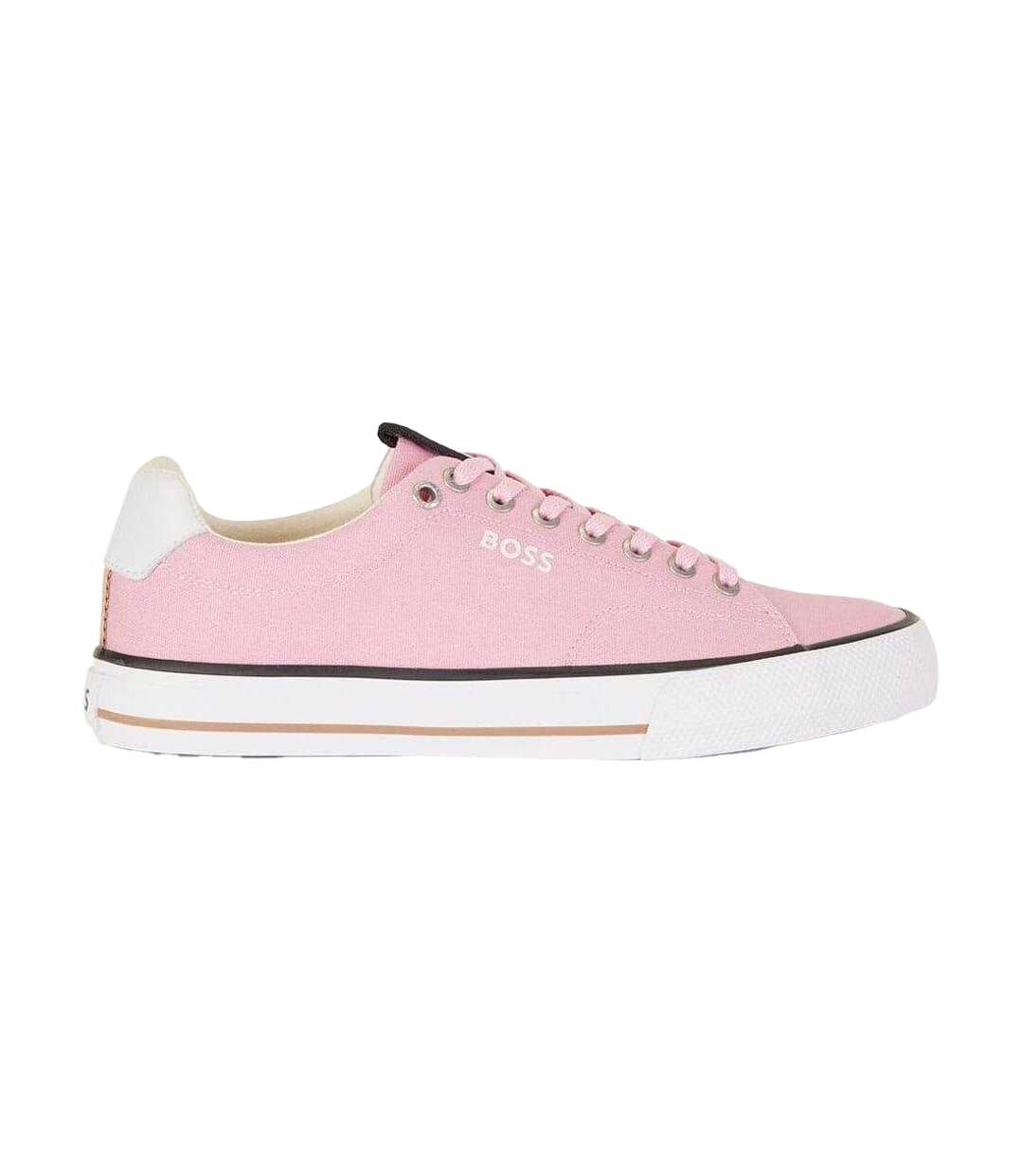 Mens Aiden Leather Tennis Trainers Pink Boss-2