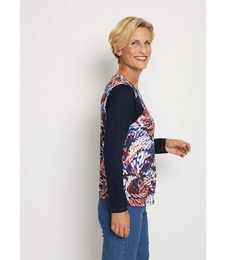 T-shirt uni imprimé manches longues