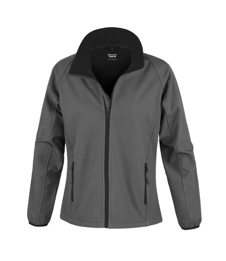 Result Womens/Ladies Core Printable Softshell Jacket (Charcoal / Black) - UTRW3696