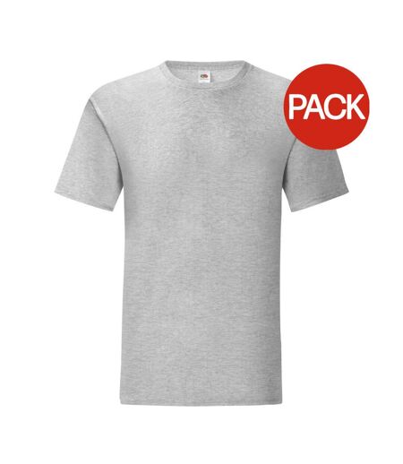 T-shirt iconic hommes gris clair chiné Fruit of the Loom