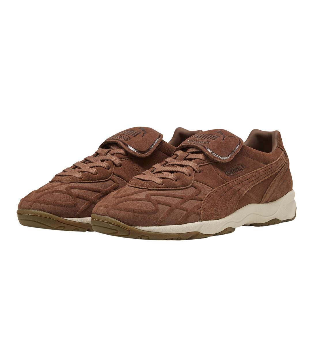 Mens King Suede Round Toe Shoes Mushroom Puma-4