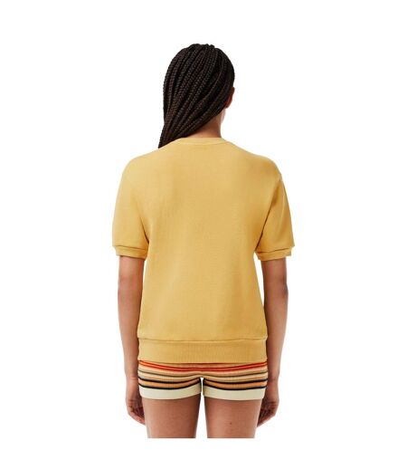 Womens/ladies Natural Dyed Fleece T-shirt Orange Lacoste