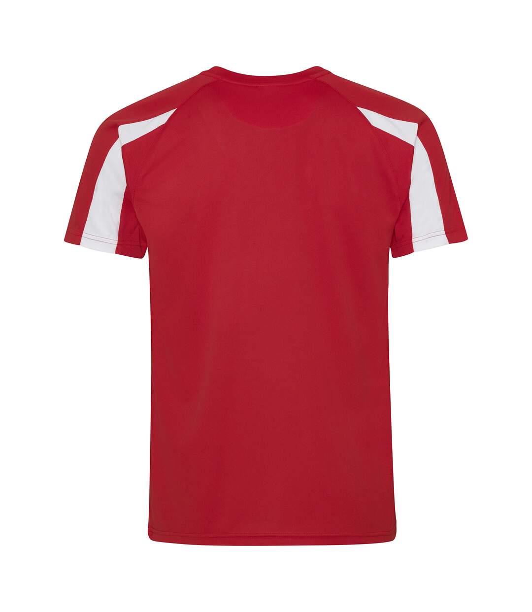 Just Cool Mens Contrast Cool Sports Plain T-Shirt (Fire Red/Arctic White) - UTRW685-2