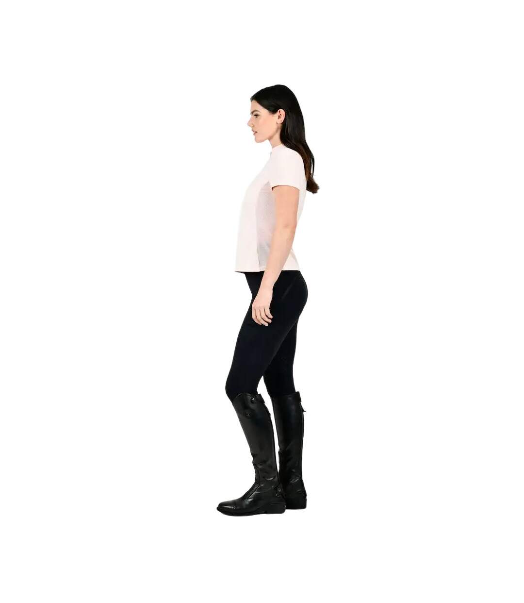 Womens/ladies Rome Short-sleeved Riding Top Blush Weatherbeeta-4