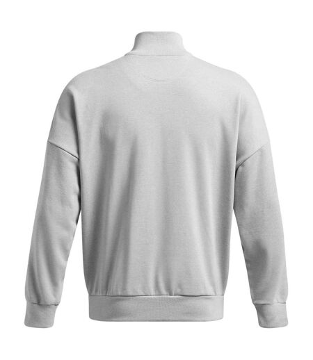 Mens Icon Quarter Zip Relaxed Fit Sweatshirt Grey Under Armour