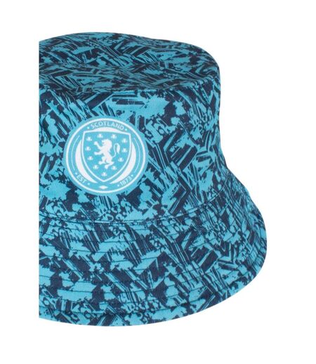 Mens Crest Bucket Hat Navy White Scotland