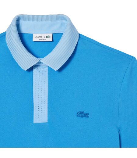 Mens Smart Paris Mini Pique Polo Shirt Blue Lacoste