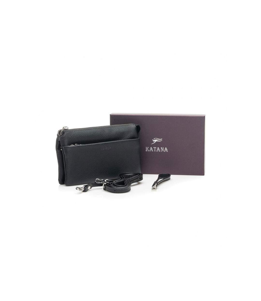 Katana - Pochette multifonctions femme en cuir - noir - 8659-4