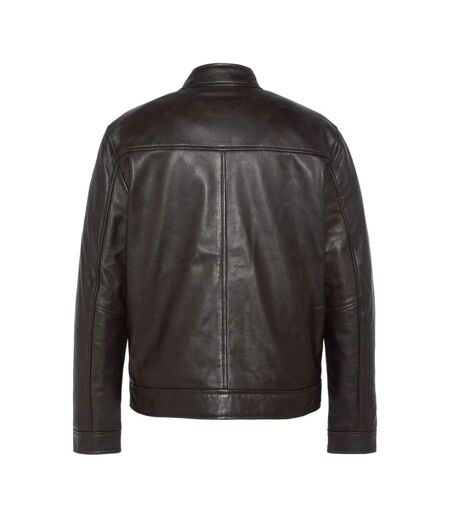 Blouson en cuir marron homme schott william - l