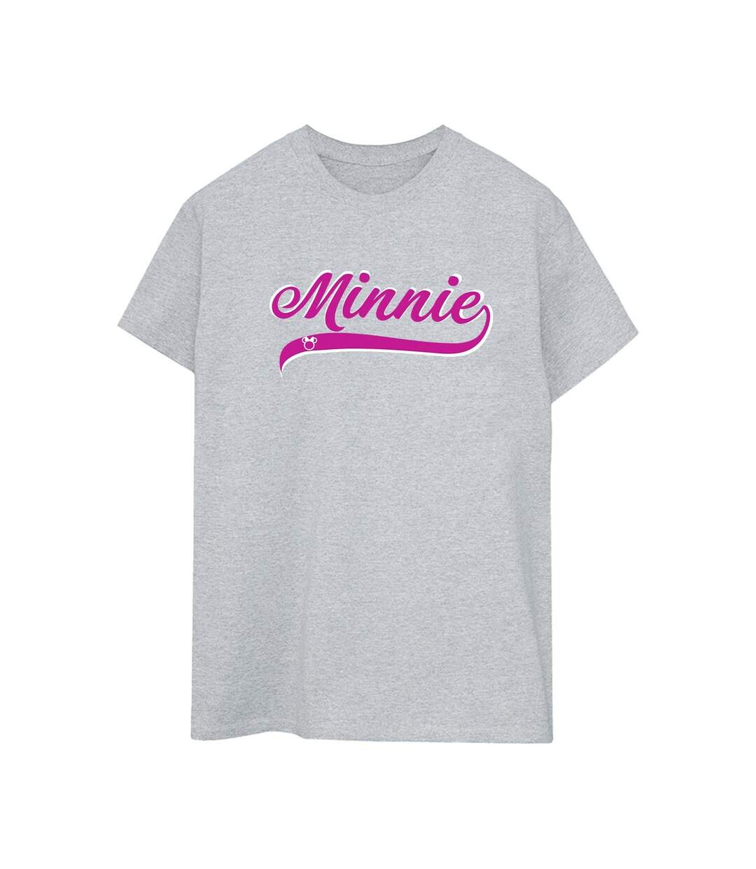 Disney T-shirt boyfriend en coton avec logo Minnie Mouse Femme/Ladies (Gris sportif) - UTBI38284-1
