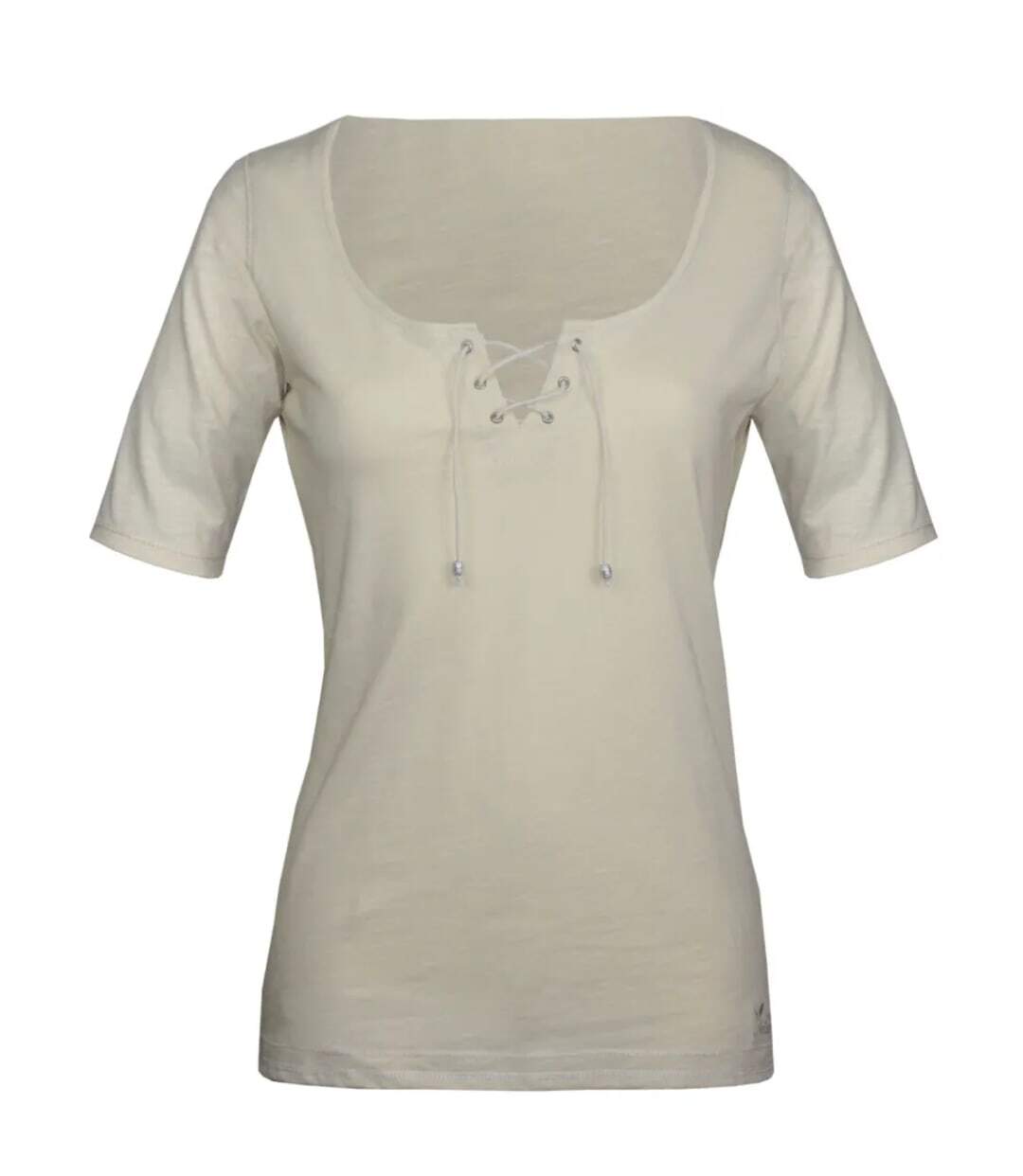 Tee-shirt MAYFLOWER DAMOCLES2 beige à lacets : l'élégance des manches 3/4-5