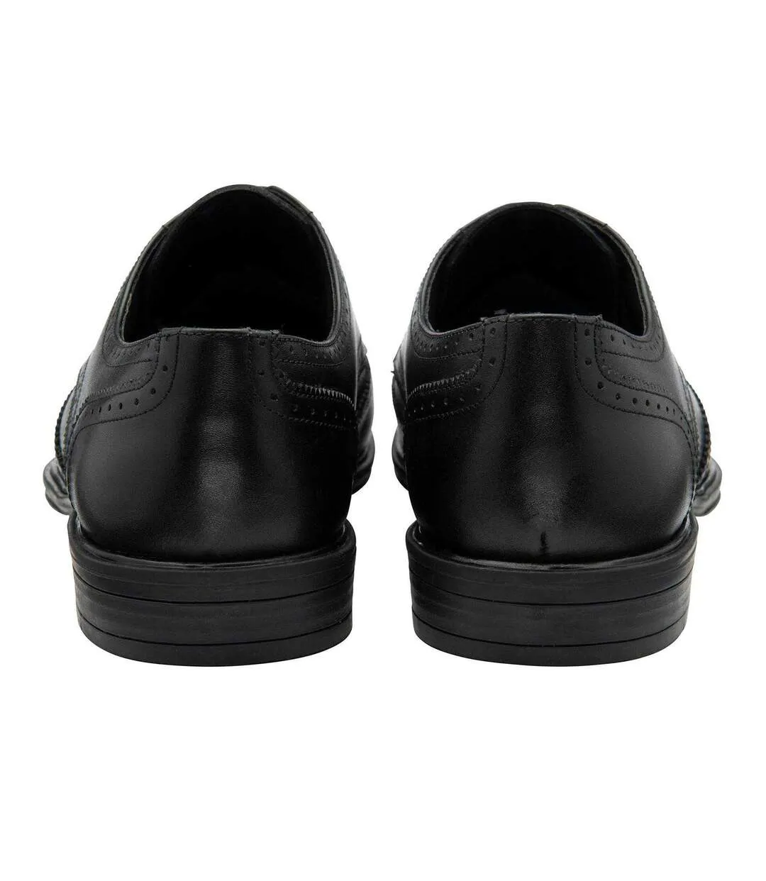 Mens Leather Low Heel Brogues Black Lotus Shoes-2