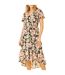 Womens/ladies Butterfly Sleeve Wrap Dress Black Mela London-1