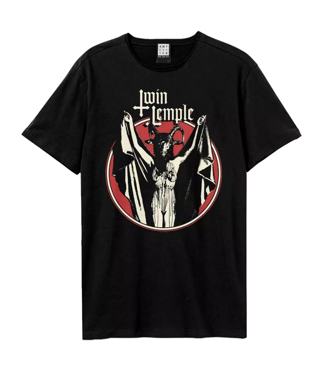 T-shirt Unisexe Adulte Baphomette Twin Temple Noir Amplified-1