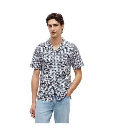 Chemise Manches Courtes Motif/style À Motifs Homme Gris Bleu Marine Tommy Hilfiger