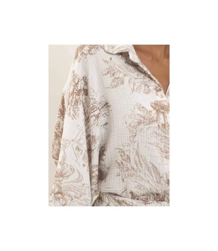 Chemise gaze de coton motifs toile de jouy OLEA - Dona X Lisa