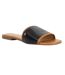 Womens/ladies Laras Minimalist Leather Flat Sandals Black Dune London-4