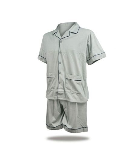OZABI Pack 3 Pyjamas Courts Homme Coton Majoritaire, Col Chemise Boutonne