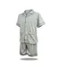 OZABI Pack 3 Pyjamas Courts Homme Coton Majoritaire, Col Chemise Boutonne-5
