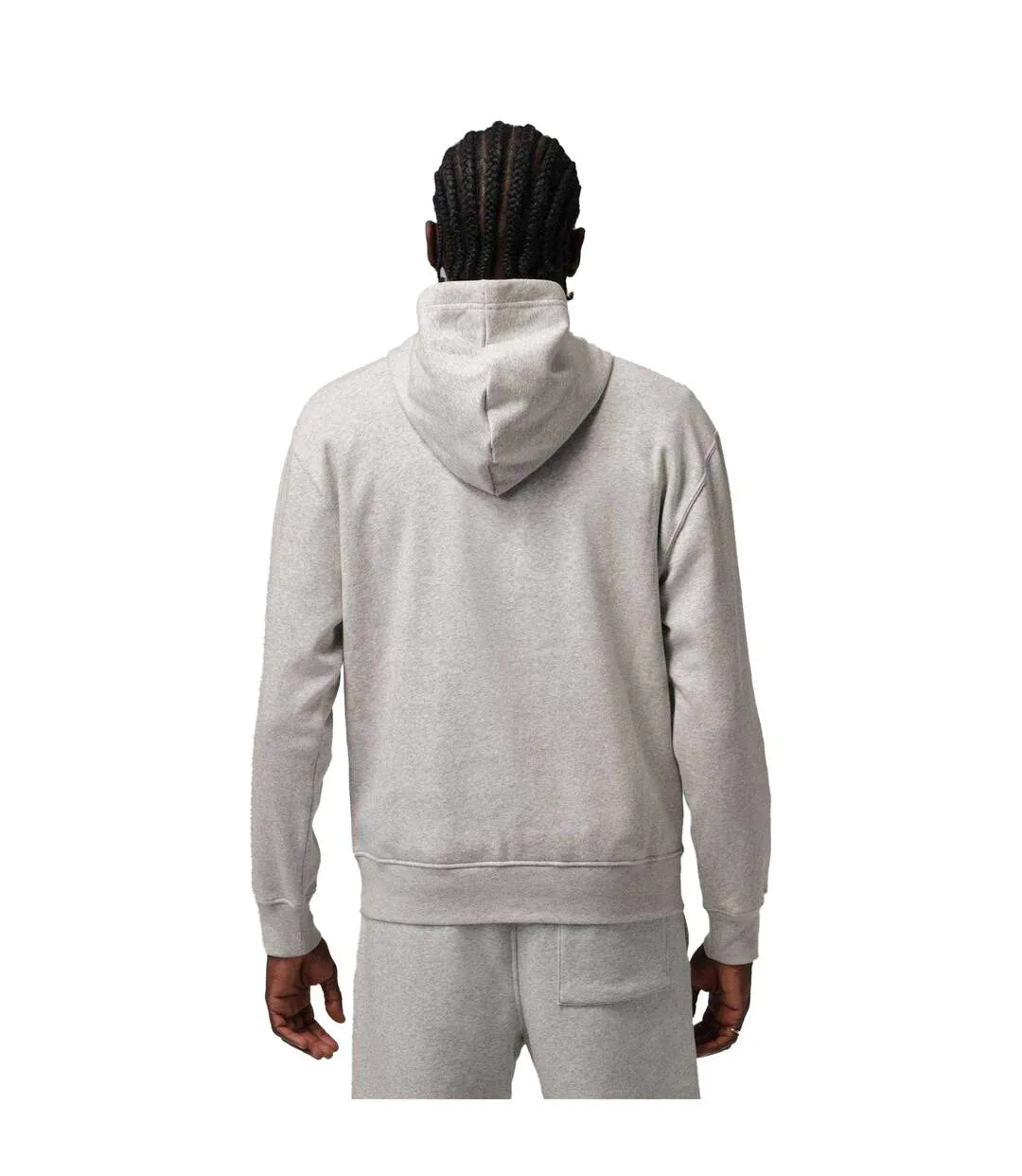 Mens Air Jordan Fleece Hoodie Grey Black Nike-2