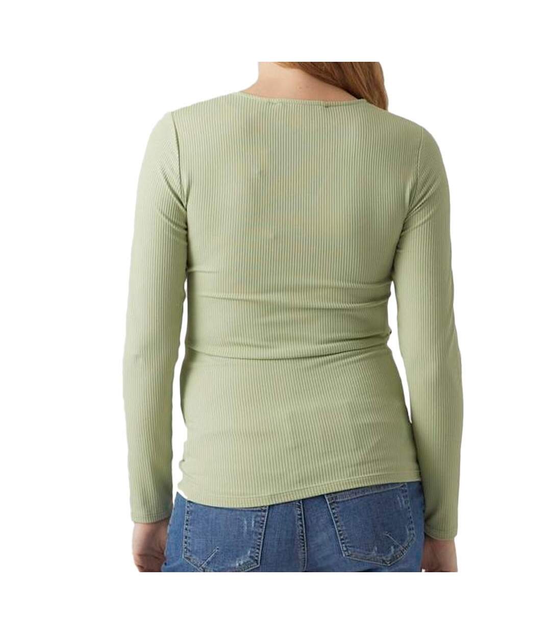 T-Shirt de grossesse vert femme vero moda marternity fake-2