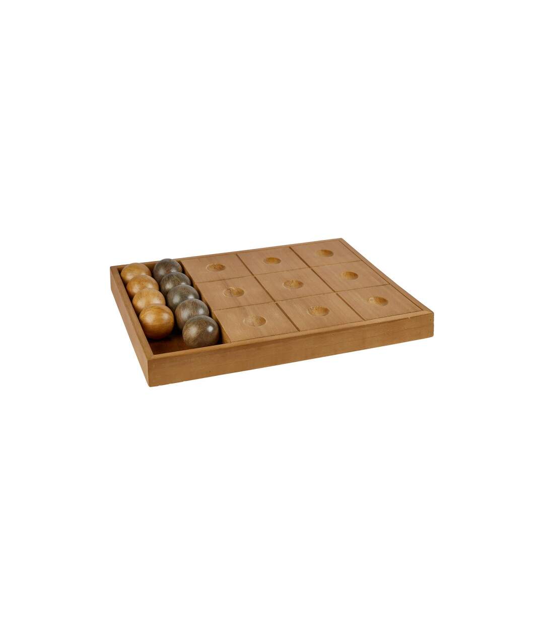 Jeu de Morpion Déco en Bois Jehan 40cm Naturel-1
